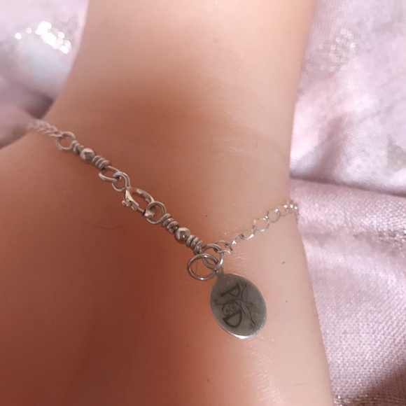 Amethyst Sterling Silver Bracelet- Beaded Bar Style Bracelet - Picture 4 of 5